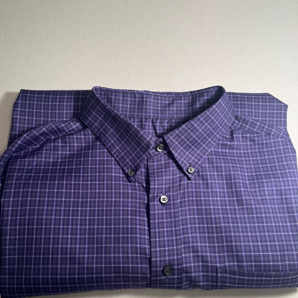 Jos. A. Bank Purple Plaid Casual Button Down Shirt